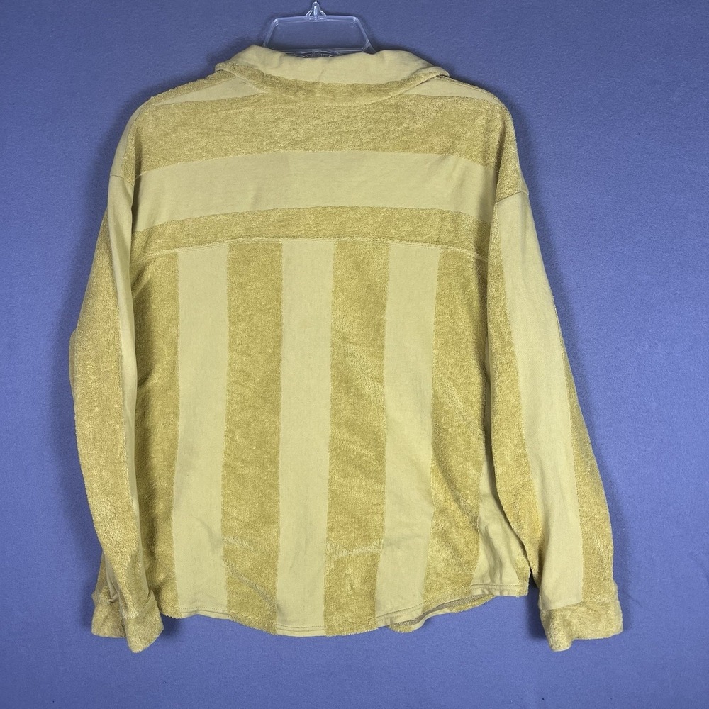 Free People Beach Button Up Long Sleeve Shirt Terry Yellow Size X-Small - Picture 3 of 7